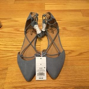 BRAND NEW - Mossimo Lace Up Baby Blue Flats